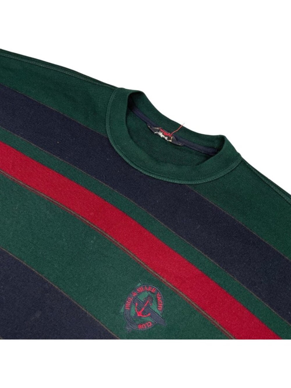 Paul & Shark Men's 100% Wool Sweater Navy/Red/Green Stripe • Italy • 2XL